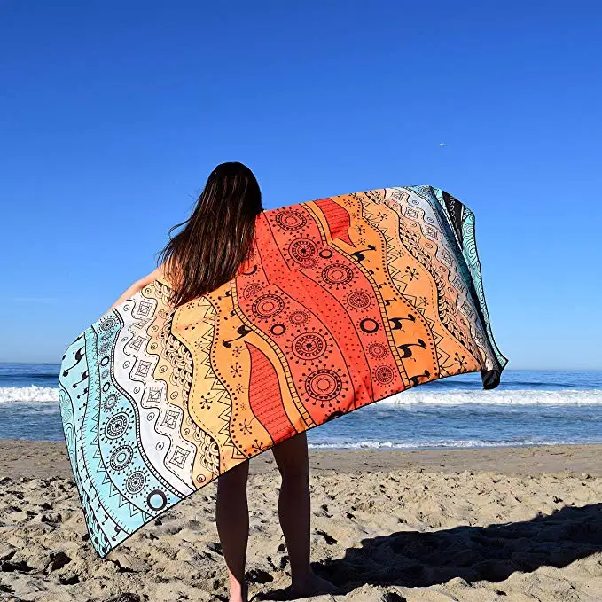 Chines Sek Microfiber Waffle Weaved Beach Towel With High Quality Clearance Wholesale Custom Logo Beach Towel
