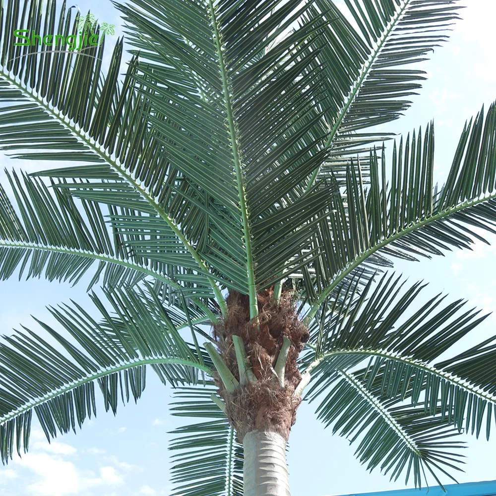 6m Outdoor Ornamental Synthetic Green Plastic Leaves Artificial Coconut Palm Tree