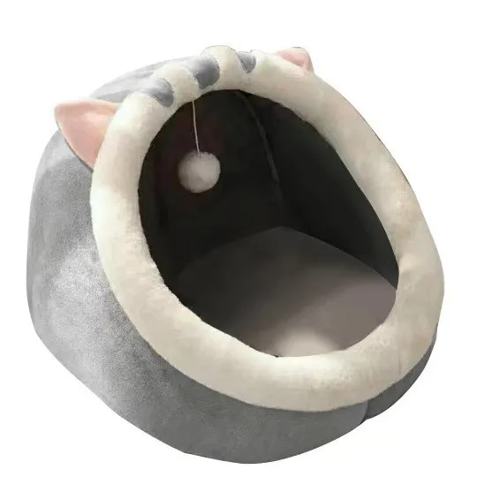 Semi-Enclosed KennelCat Comfort Pet Bed for Cats and Dogs