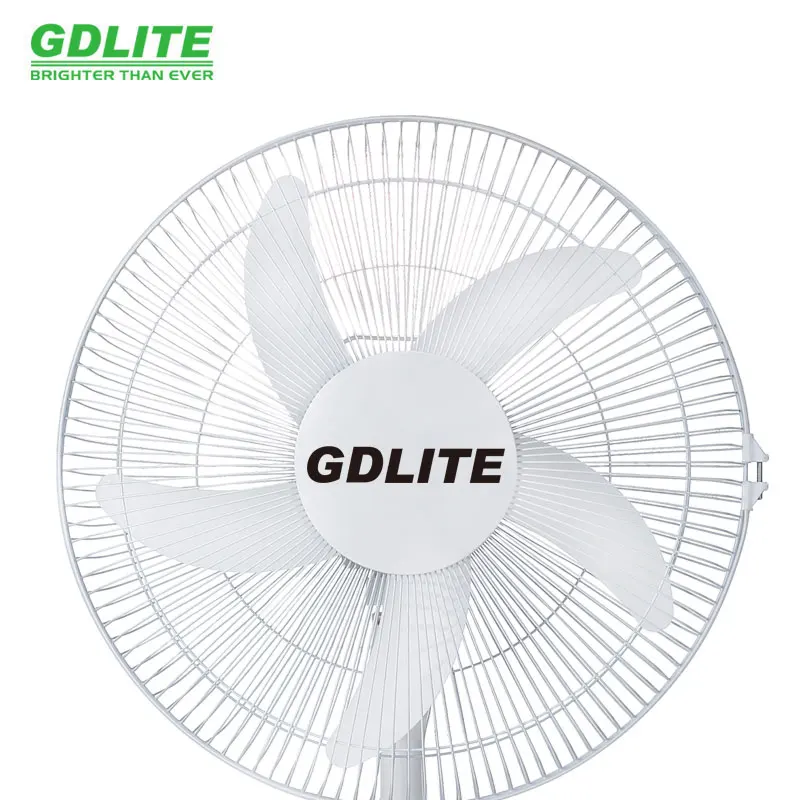 GDLITE hot selling 6V 16Inch 12V AC/DC High Quality Electric Rechargeable fan with remote control and Solar Panel 5 blades