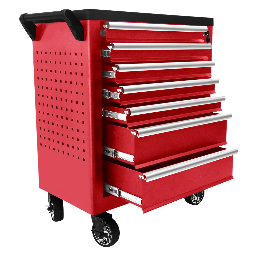 7 Drawers Trolley Garage Heavy Metal Cart Car Tool Cabinet
