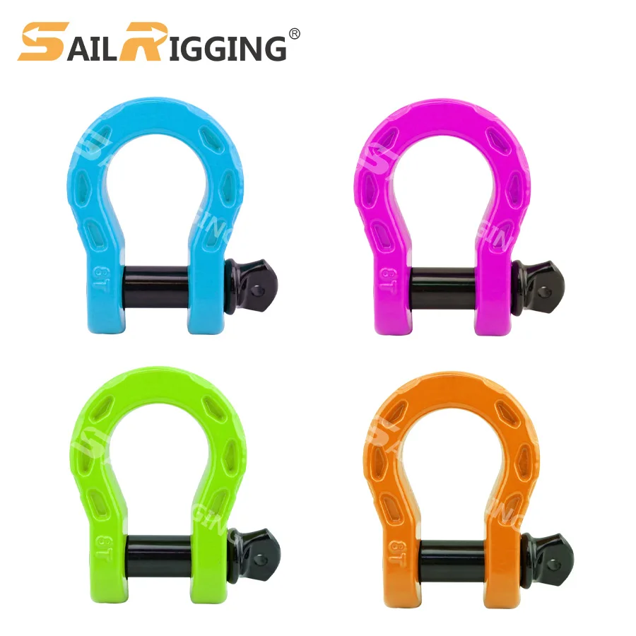 4x4 Offroad Accessories Bow Tow Shackle 8 Ton Drop Forged Screw Pin Heavy Duty Shackle