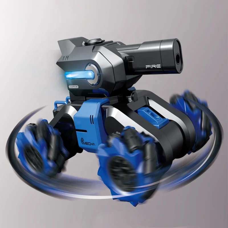 HUADA 2024 4WD 360 Degree Turn Sideway Swing Stunt Shooting RC Car Remote Control Tank Toy For Kids