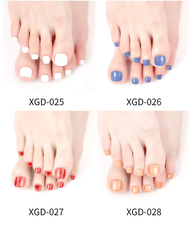 Wholesale semi cured gel strips Toe Nail Wraps Waterproof UV Gel Polish Sticker nails Toe Non-Toxic 3D Polish Nail Sticker