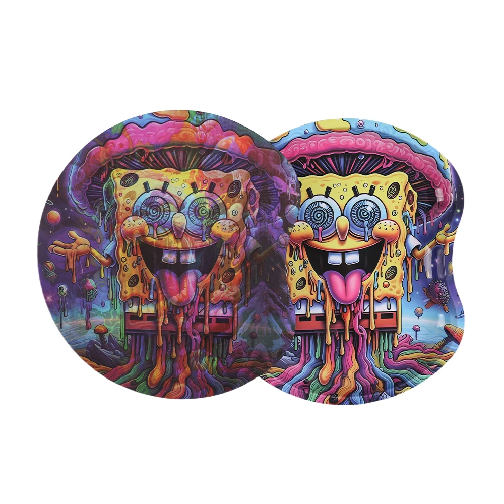 Custom Printed Biodegradable Small Pre-roll Kit Display Metal Rolling Tray With Lid