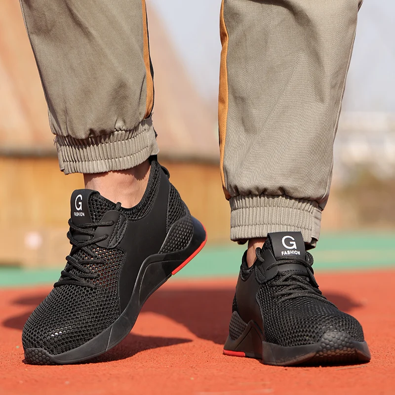 Summer Big mesh workman safety shoes sports safety shoes light weight safety shoes for man women