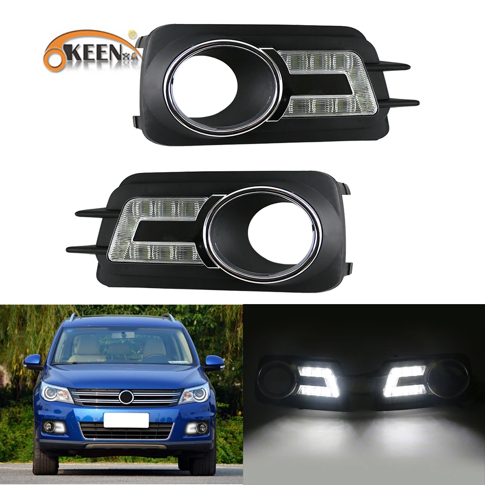  KEEN для Tiguan 2010 2011 2012 специальные светодиодные дневные ходовые огни со специальным светодиодным
