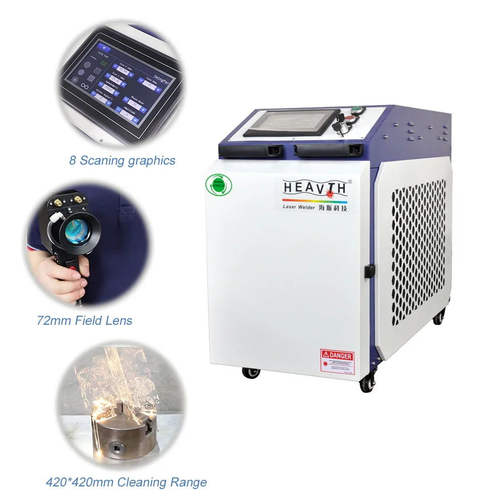 Best Selling MAX 1kw 1.5kw 2kw Continuous HandHeld Fiber Laser Cleaning Machine For Various Metals