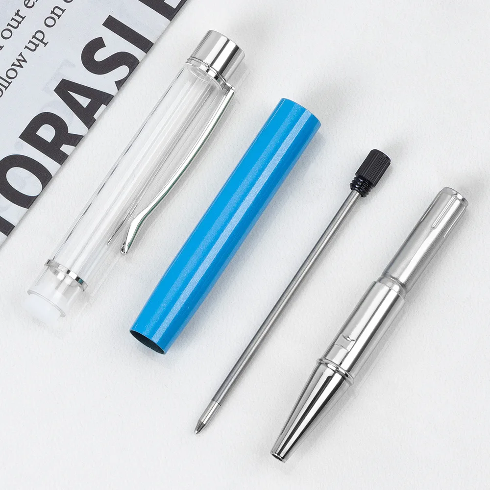 Wholesale Creative Diy Metal Ball Pens Glitter Empty Tube Ballpoint Pens Office Supplies Pens With Custom Logo