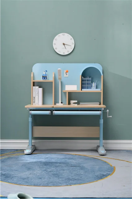 Accord with human body engineering can lift the multi-function children myopia prevention health study solid wood table