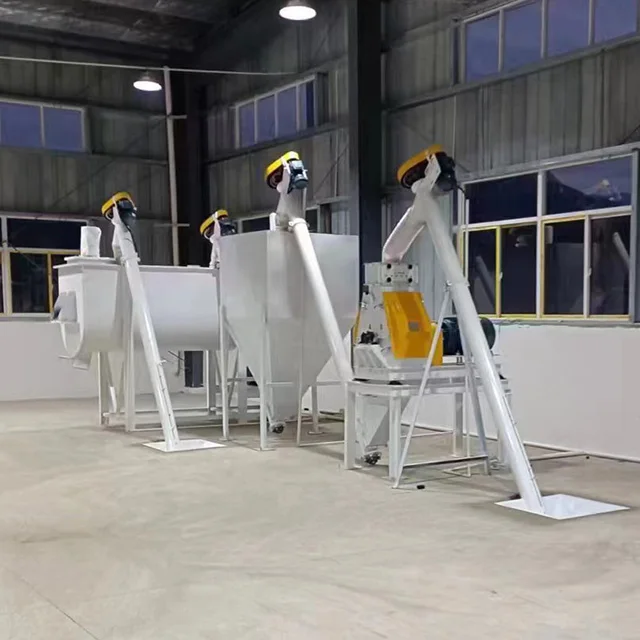 1000-3000KG/H Animal Rabbit Fodder Pellet Press Machine Cattle Feed Processing Plant Chicken Feed Making Machine Poultry line