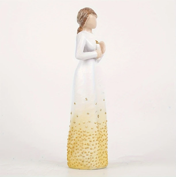Resin candle girl figurine centerpiece