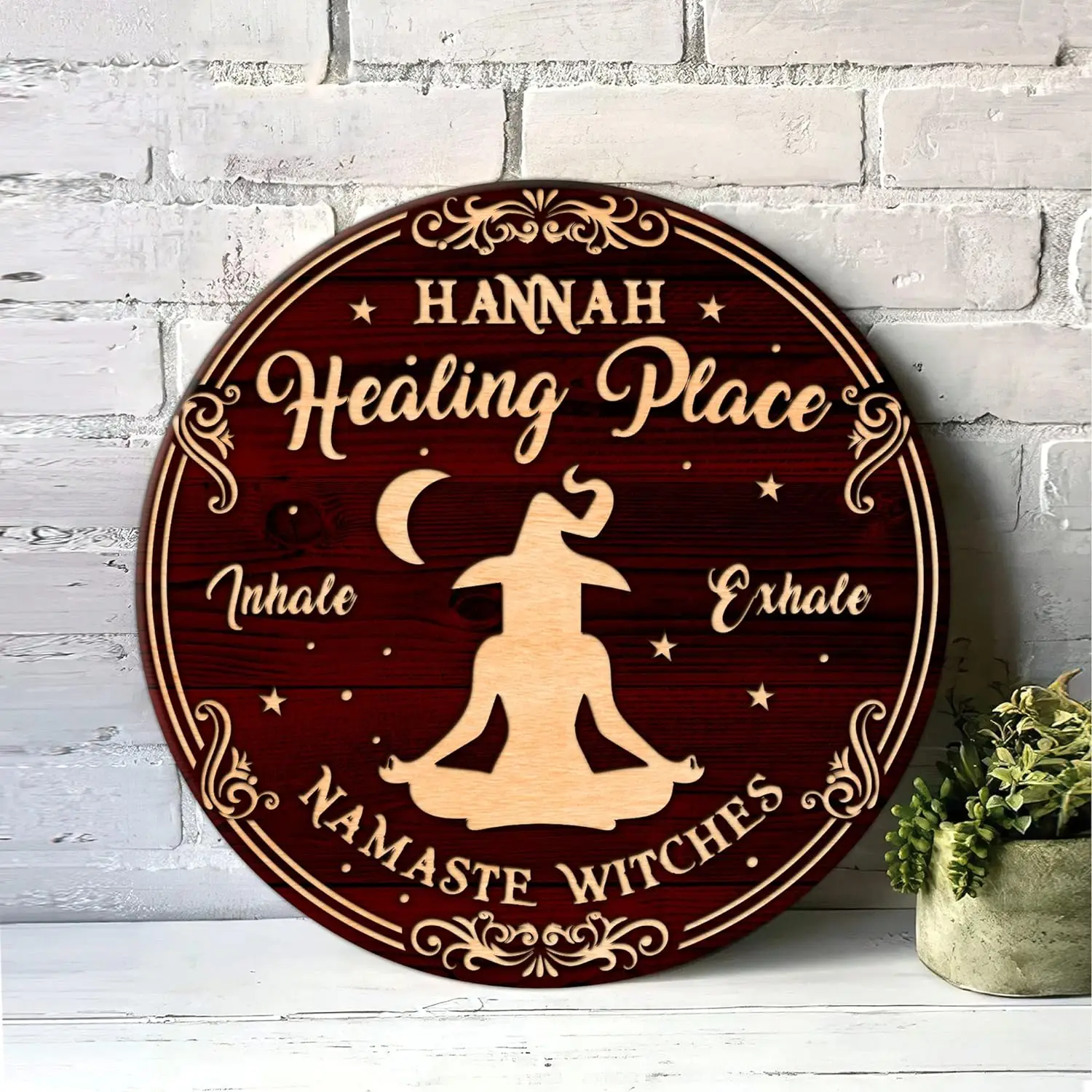 Kitchen Witch Wood Sign Spooky Wicked Halloween Welcome Salem Sanctuary Wall Decor Wicca Magik Witches Brew Witchcraft 12 inch