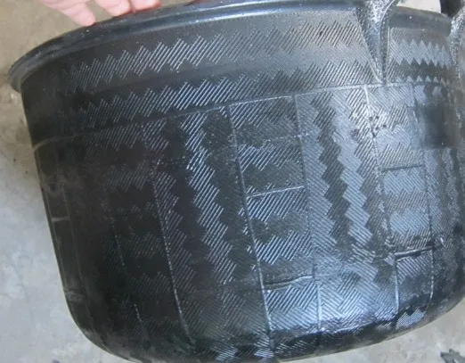 30L Tyre rubber basket feed bucket with two handles