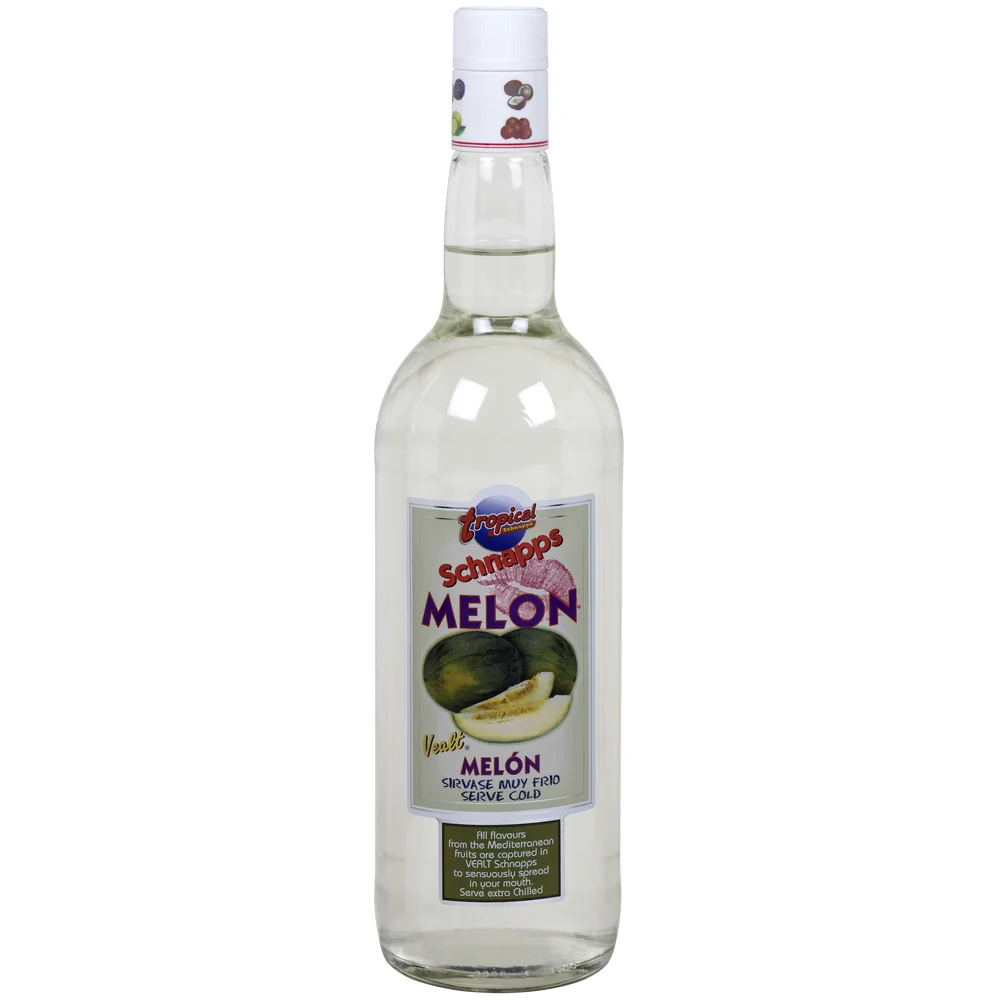 Tropical Schnapps Fruity Liquor Wine Melon Flavour 1L Glass Bottle 14.5 Grade Clear Wine Spain Wholesale Manufacture