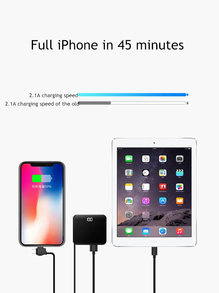  Mini fast charge 10000mAh wireless power bank ultra-thin with