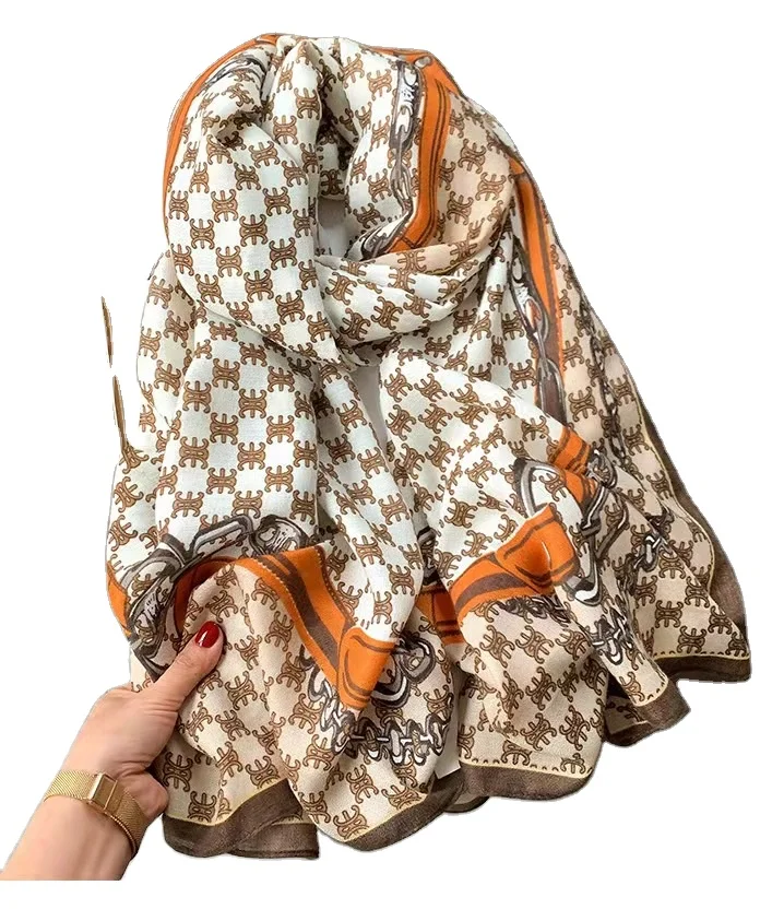 Модная длинная шаль с принтом «гусиные лапки» новейший дизайн хлопковый льняной шарф для женщин 90*180