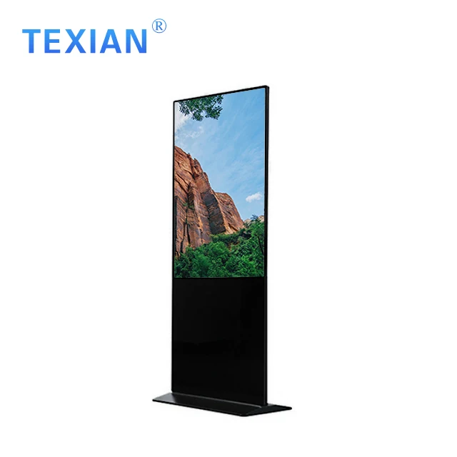 Indoor Floor Stand Display Digital Signage Totem LCD Advertising Screens Shopping Mall Kiosk 43 49 55 Inch LED Black Video Walls