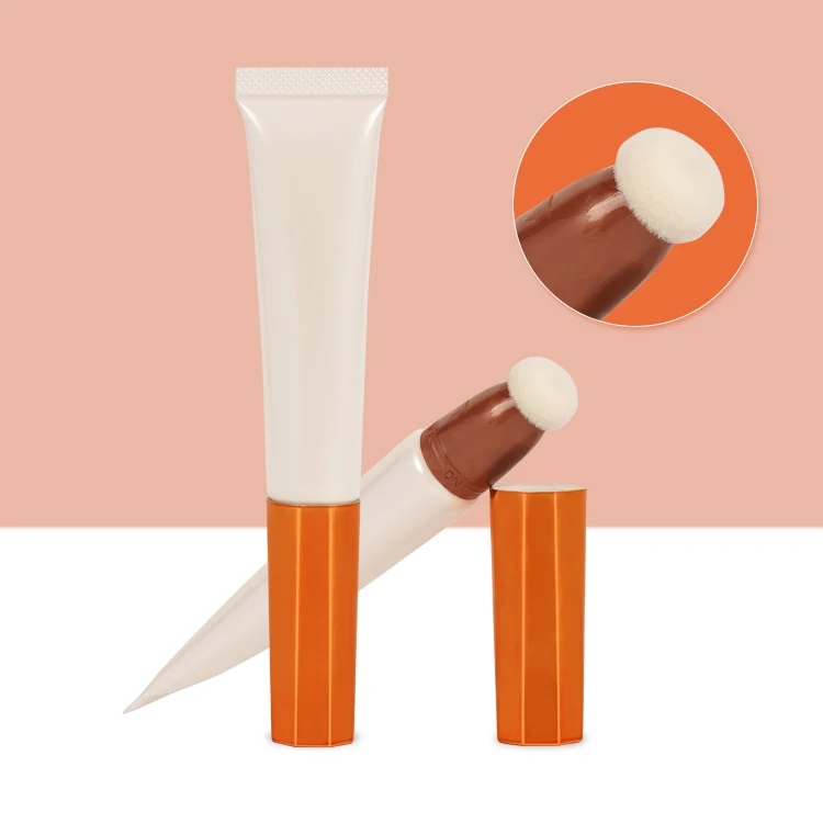 10ml Makeup Packaging Plastic Cosmetic Tube Concealer Cream  Container Tube With Sponge Blusher Concealer Applicator