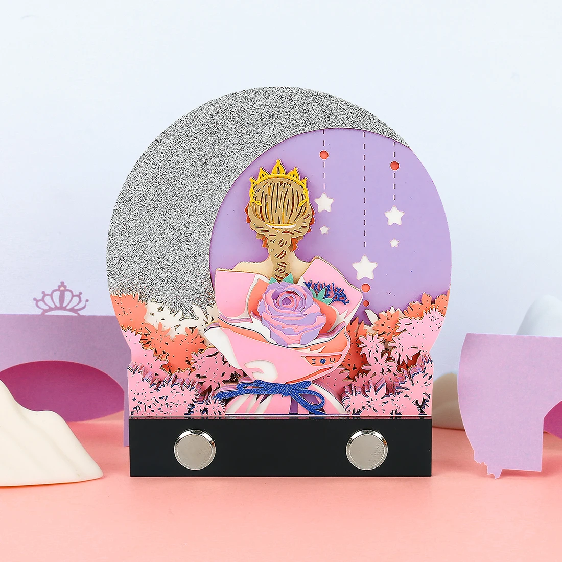 Creative Gifts for Girls Desktop Small Ornaments Paper Carving Crafts Cute Post It Note Paper 3D Magnetic Post It Note Pad