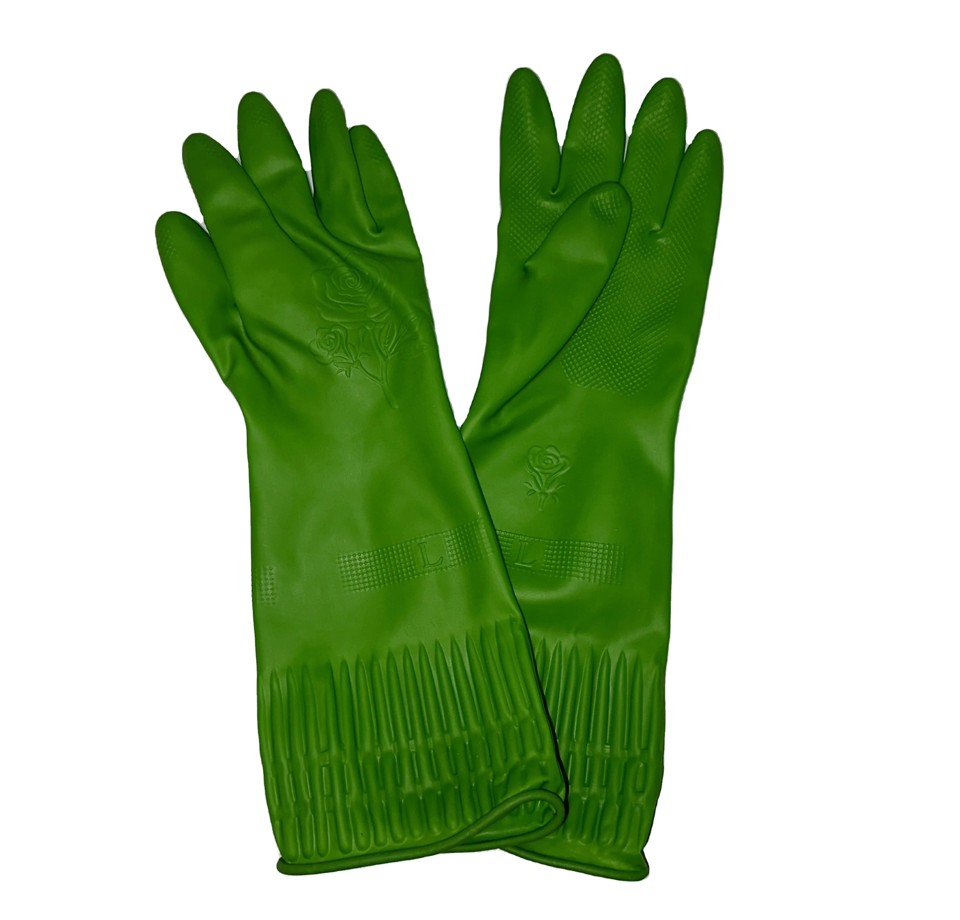 Wholesale nature latex household cleaning  water proof  long Cuff Customized Color package work glove