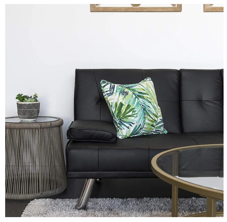 Murphy foldable faux leather sofa bed