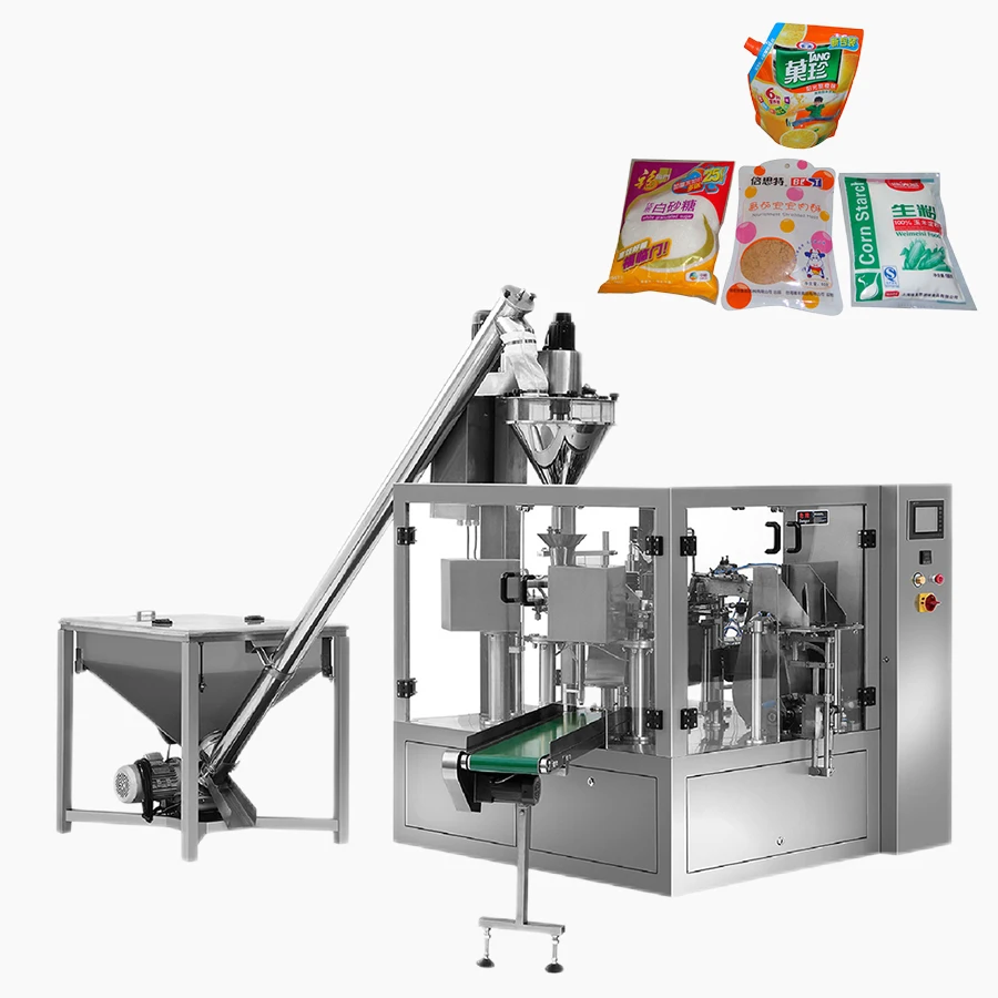 Qualipak Factory Price Protein Spice Filling Packaging Spices Flour Premade Bag Cinnamon Powder Packing Machine
