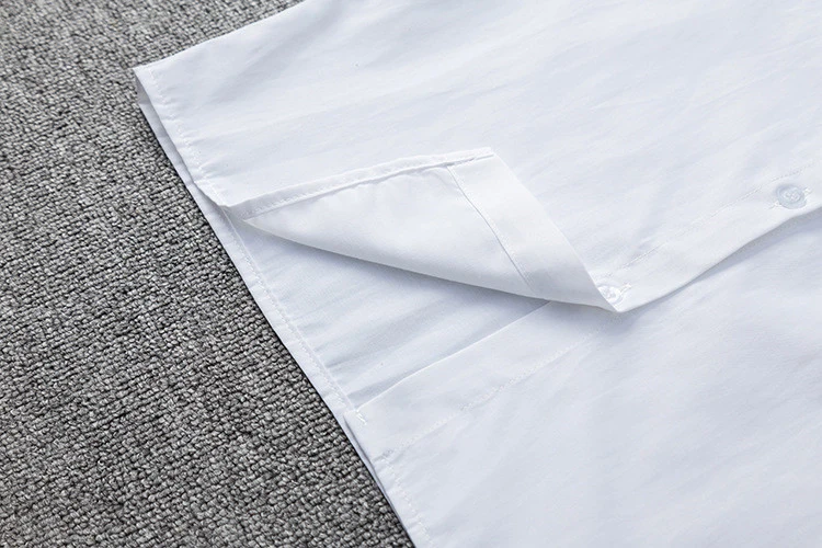 Wholesale 100% Cotton Twill Fabric Teen Boys Girls High School Uniforms Top Students White Shirt Top Blouse