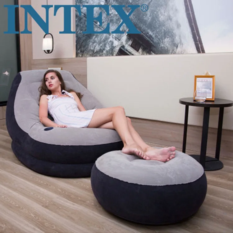  Надувной отдых INTEX 68564 набор оттоманков воздушное кресло с подставкой для ног уличное ультра отдыха воздушный
