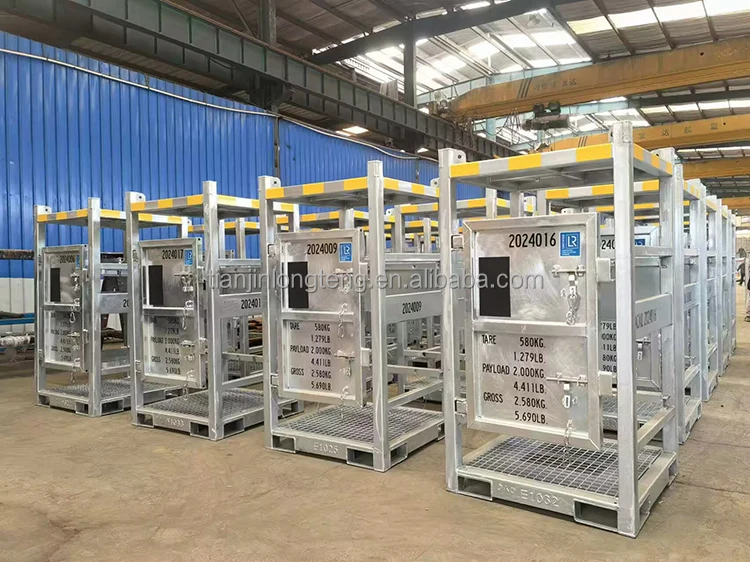 Hot Dip Galvanized DNV 2.7-1 Standard 16 Gas Cylinder Offshore Bottle Rack