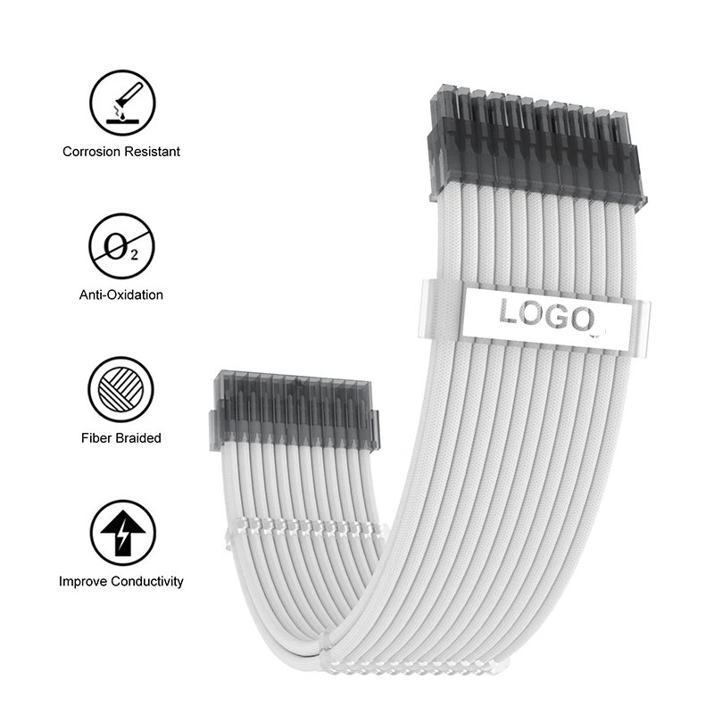 Power Supply Cable Extension Sleeve Kit PSU Extension Cables Kit PSU 1*24Pin 1*4+4P 3*6+2Pin Customization Mod Cable