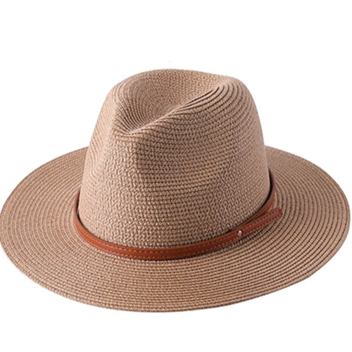 Wholesale Summer Sun Shadow Flat Brim Women Body Wide Brim Cheap Fedora Cowboy Jazz  Panama Beach Straw Hat