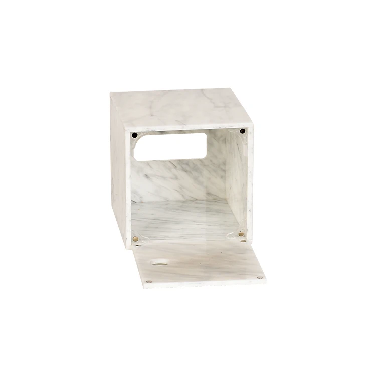 New design white tissue holder for hotels acrylic marble style tissue boxes