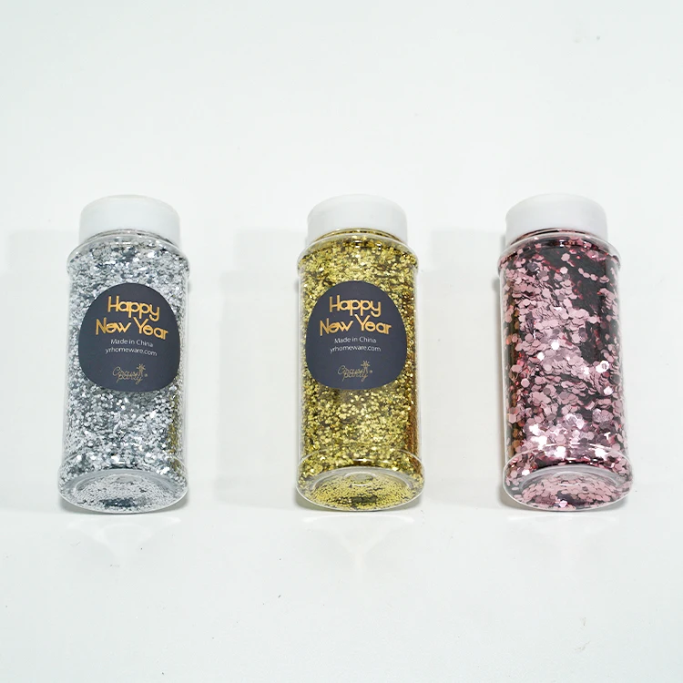 Glitter Powder Silver Gold & Rose Gold Hexagonal Glitter Powder for Christmas Decoration Slime Fine Silver Glitter