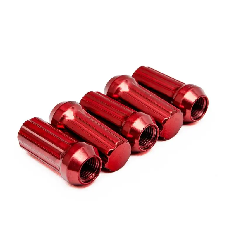 6 Spline Wheel Nuts M12x1.5 Chrome Drive Lug Tuner Style With Key Black Blue Red