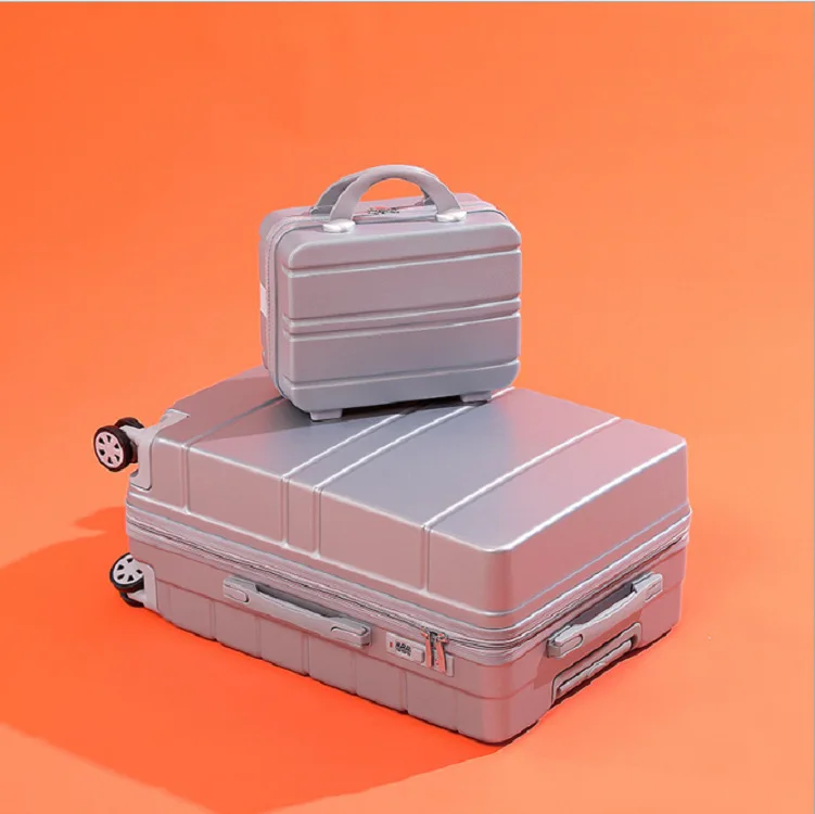 2 pcs Carry on make up beauty suitcase 20 inch trolley suitcase cosmetics travel luggage sets for women