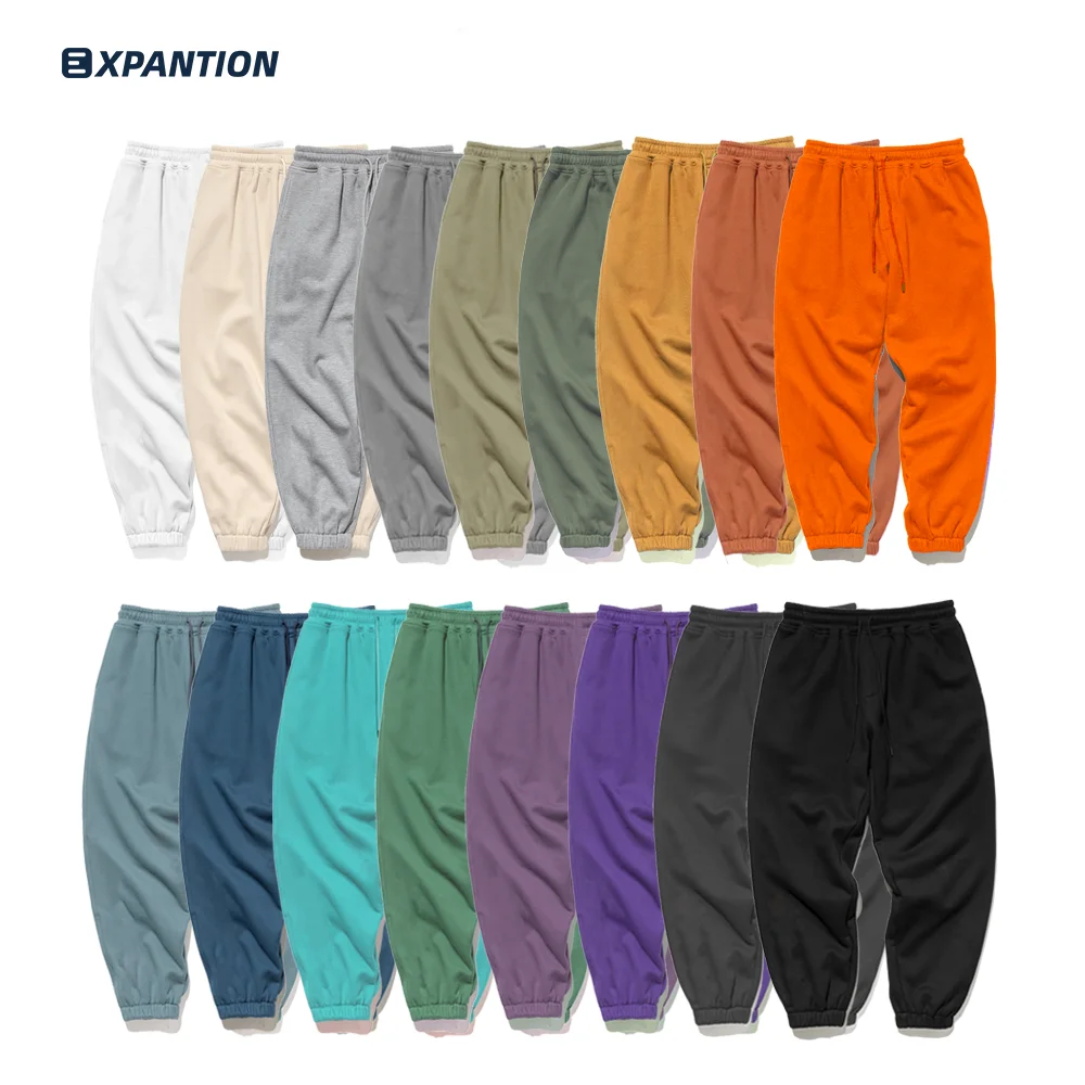 EXP factory wholesale OEM custom embroidery printed streetwear blank drawstring fleece autumn oversized unisex sweatpants