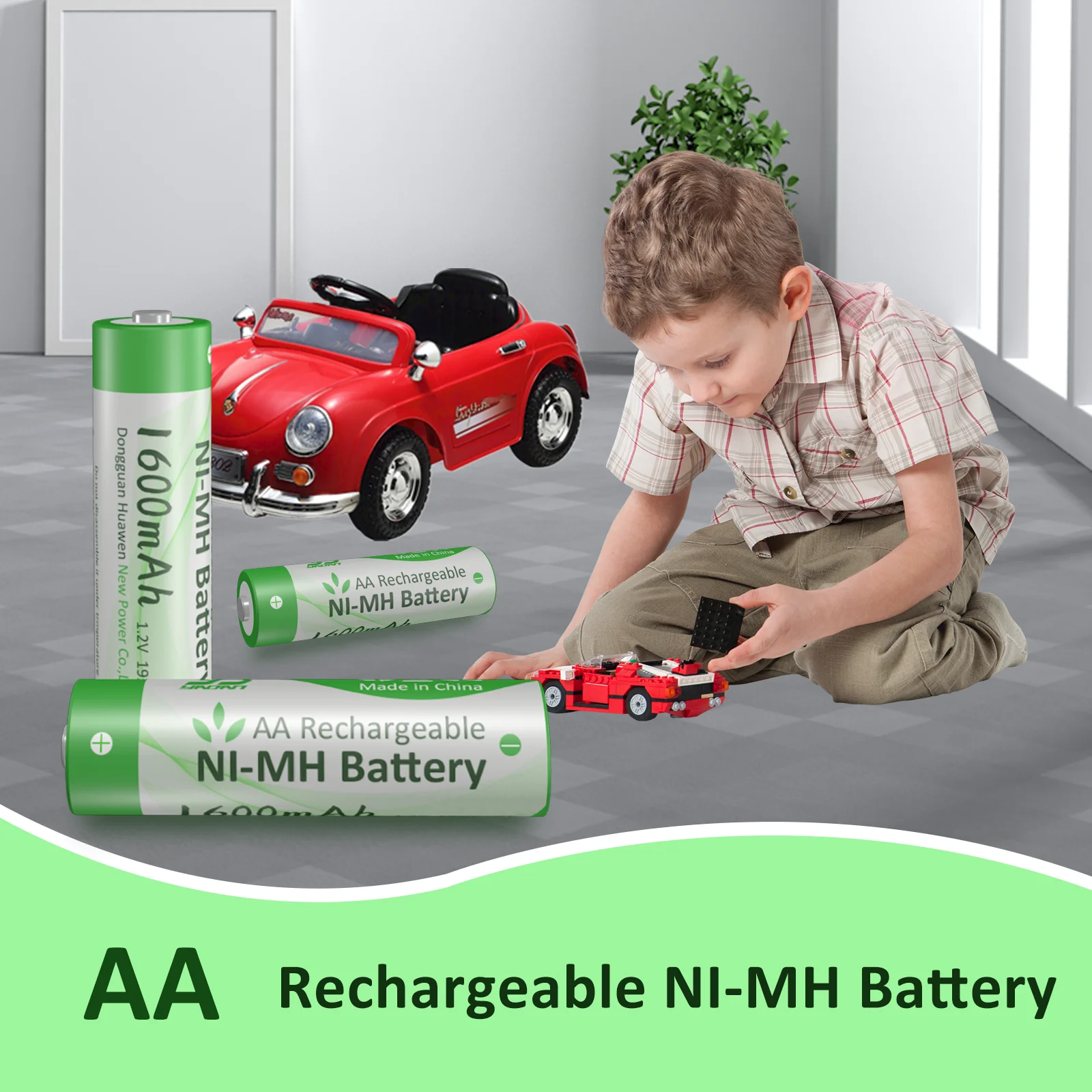 Rechargeable AA Batteries 1.2V 1600mAh Rechargeable Ni-Mh Battery For Speaker White LED Strips