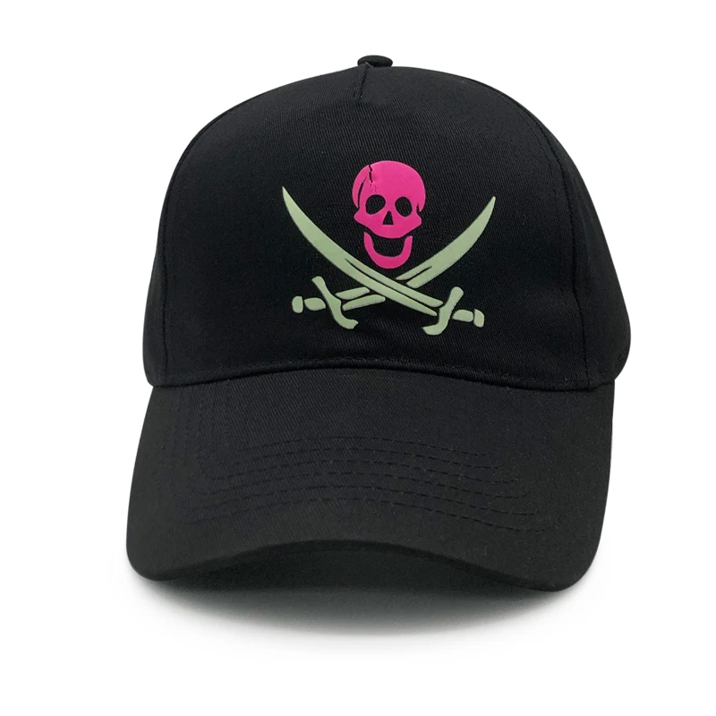 Классическая пятипанельная Мужская Дизайнерская бейсболка с неоновым скелетом и принтом гойфа, оптовая продажа