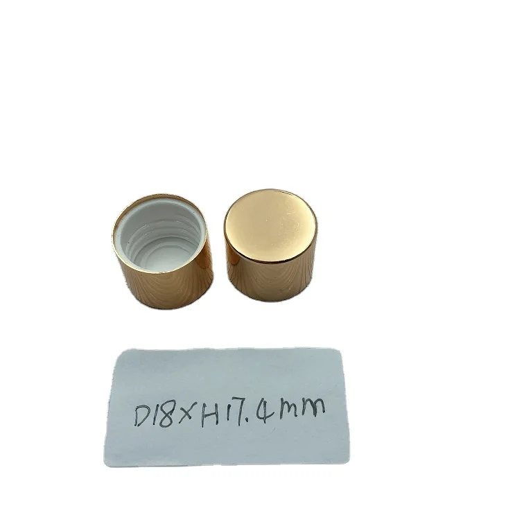 
18mm 24mm Cosmetic Packaging inside plastic outside black aluminium Flip Top Lid Bottle Screw Caps 