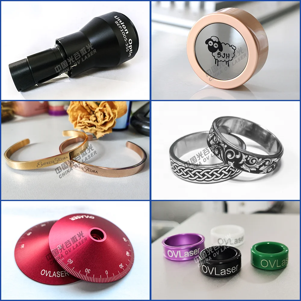 Jewelry fiber laser cutting machine gold 60 W 100 watt mopa 2D 2.5D 3D laser ring rotary attachment