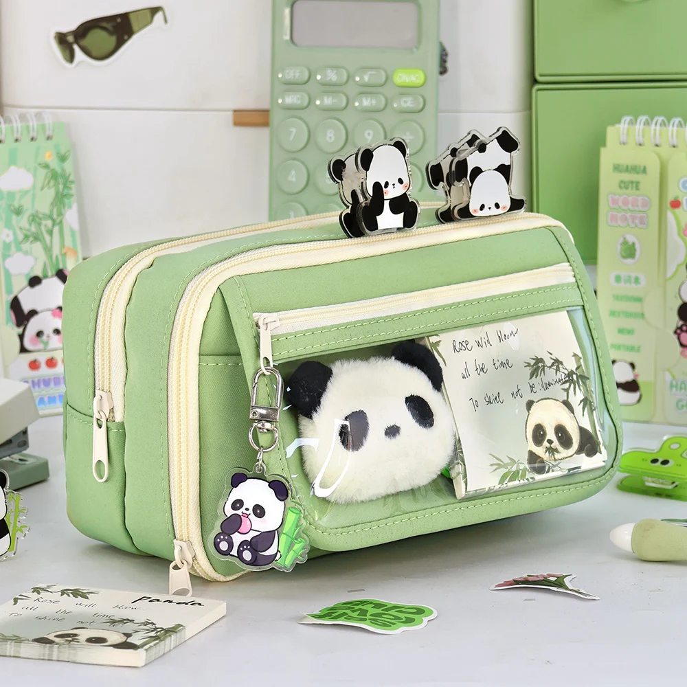 Wholesale Transparent Pencil Case for Girls High-Capacity Stationery Box High Aesthetic Pencil Case for Middle School