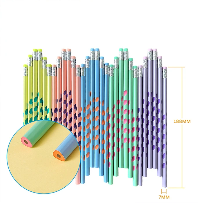 Cheap Wholesale Unique Macaron Colors Pencils with Eraser Personalized Laser Logo