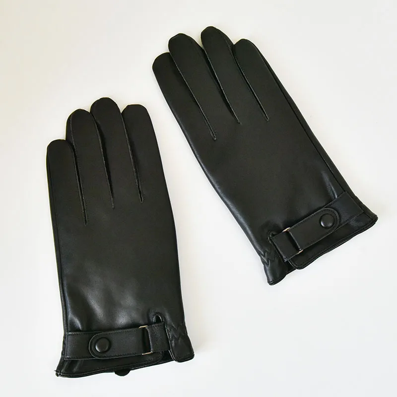 Factory Unisex Warm Real Leather Gloves Wool Lining Gloves for Women Men Elegant Winter Thick Gloves