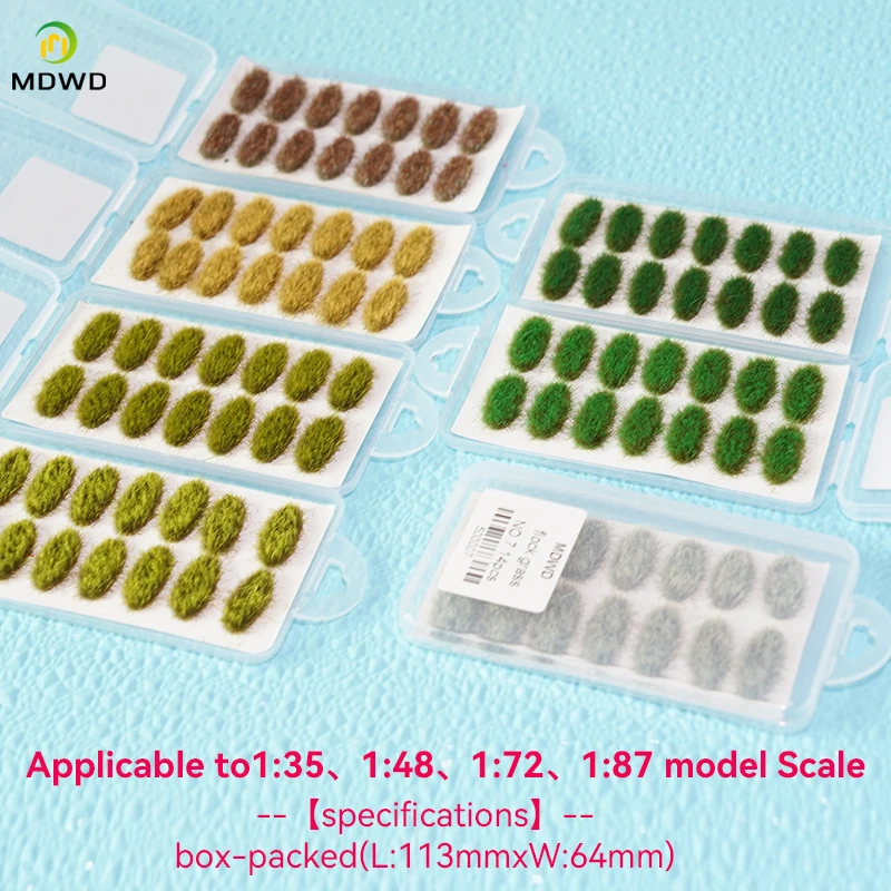 14 pcs 6MM Flock Grass For 35 48 72 87  G O HO N TT Z Scale Artificial Landscape Bushes Miniature Model Train Layout
