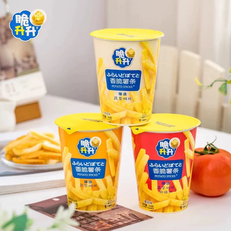 Wholesale potato sticks 50g Chinese food exotic snacks VF Crispy French Fries 7 flavors potato sticks chips