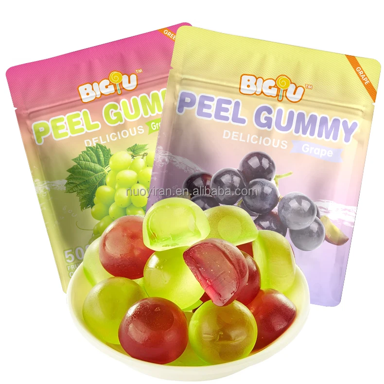Лидер продаж новый продукт популярные Мармеладные Конфеты с виноградным вкусом мини-желе очищенное зеленое виноградное пилинг жевательные конфеты