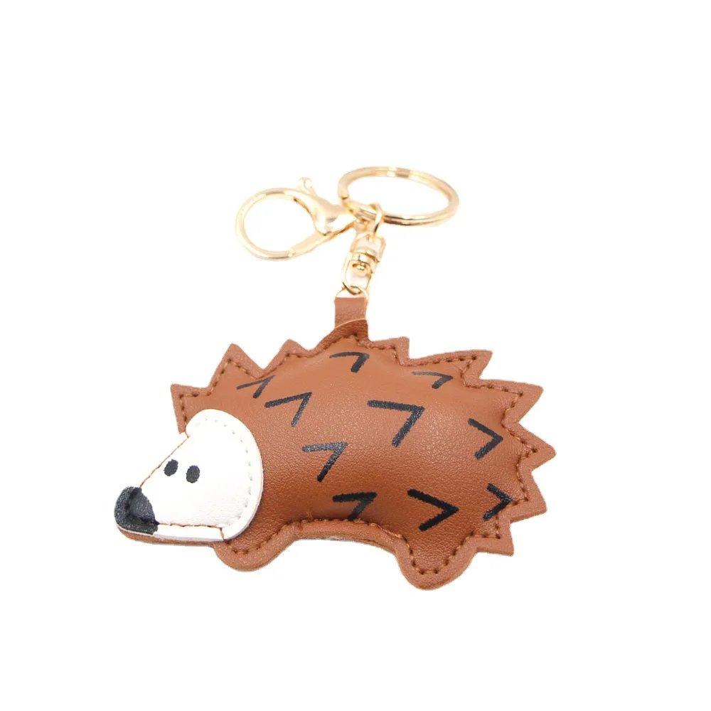 PU leather animal hedgehog keychain pendant cute childlike gift keychain cartoon healing pendant small gift
