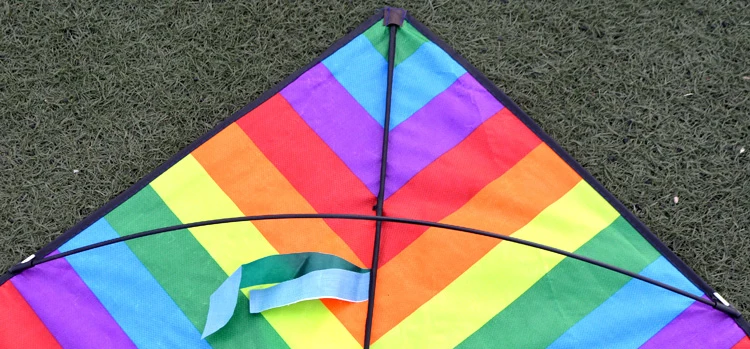 Горячая Распродажа 2021 недорогой воздушный змей Delta Rainbow Stripe длиной 1 м для детей с платой