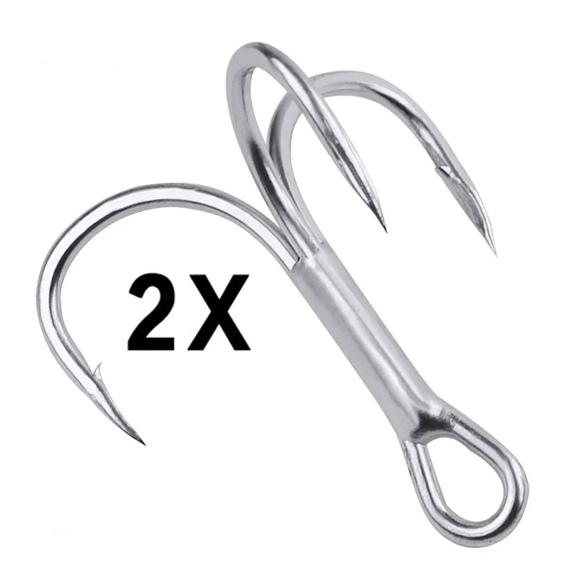 1#-14#-3/0# 20pcs/Box High Carbon Steel 2X Strong Matte Tin Treble Hook Super Sea Big Game Tuna GT Jig Fishing Hooks